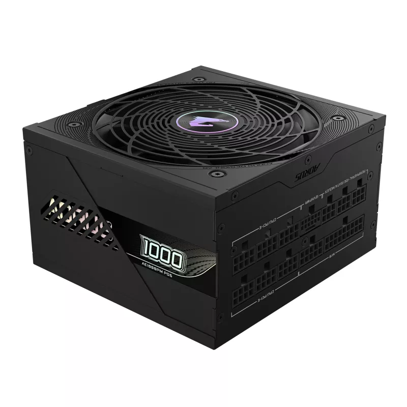 GIGABYTE AORUS ELITE P1000W ICE Netzteil - PCIe 5.0, 80 PLUS Platinum, vollmodulares Design, 120-mm-Lüfter, ATX 3.0 kompatibel, EU-Stecker