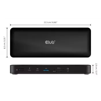CLUB3D CSV-1583 Laptop-Dock/Port-Replikator Kabelgebunden Thunderbolt 4 Schwarz