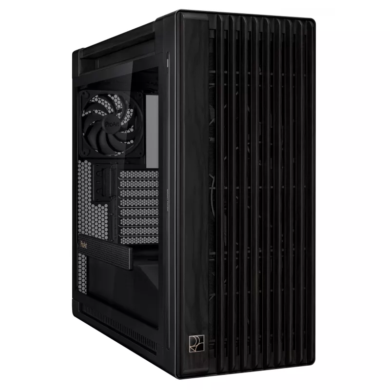 PC-Gehäuse ASUS ProArt PA602 Wood Edition Midi Tower Schwarz — Holz, ATX/EATX-Unterstützung, Temperglas, 4×3,5 Zoll / 8×2,5 Zoll, GPU bis zu 450 mm