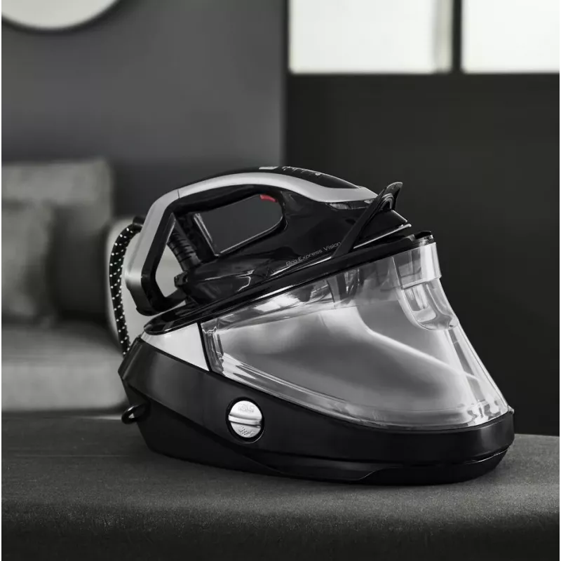 Tefal Pro Express Vision GV9821 3000 W 1,2 L Durilium AirGlide Autoclean Bügelsohle Schwarz, Silber