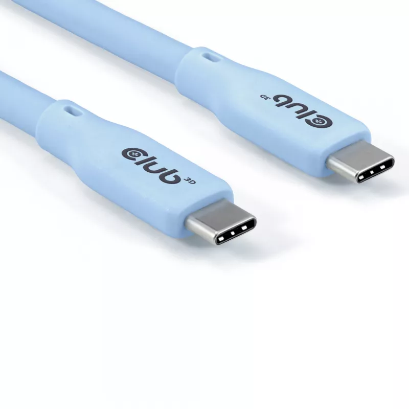 CLUB3D USB-C-Kabel blau, 2 m, USB-C, USB-C, USB4 Gen 2x2, 20 Gbit/s, Blau