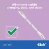 USB-C-Kabel CLUB3D CAC-3001 2m USB4 Gen 3x2 weiß
