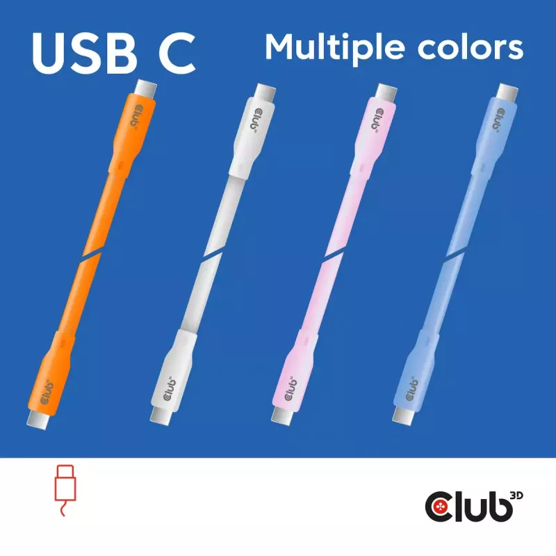 USB-C-Kabel CLUB3D CAC-3001 2m USB4 Gen 3x2 weiß