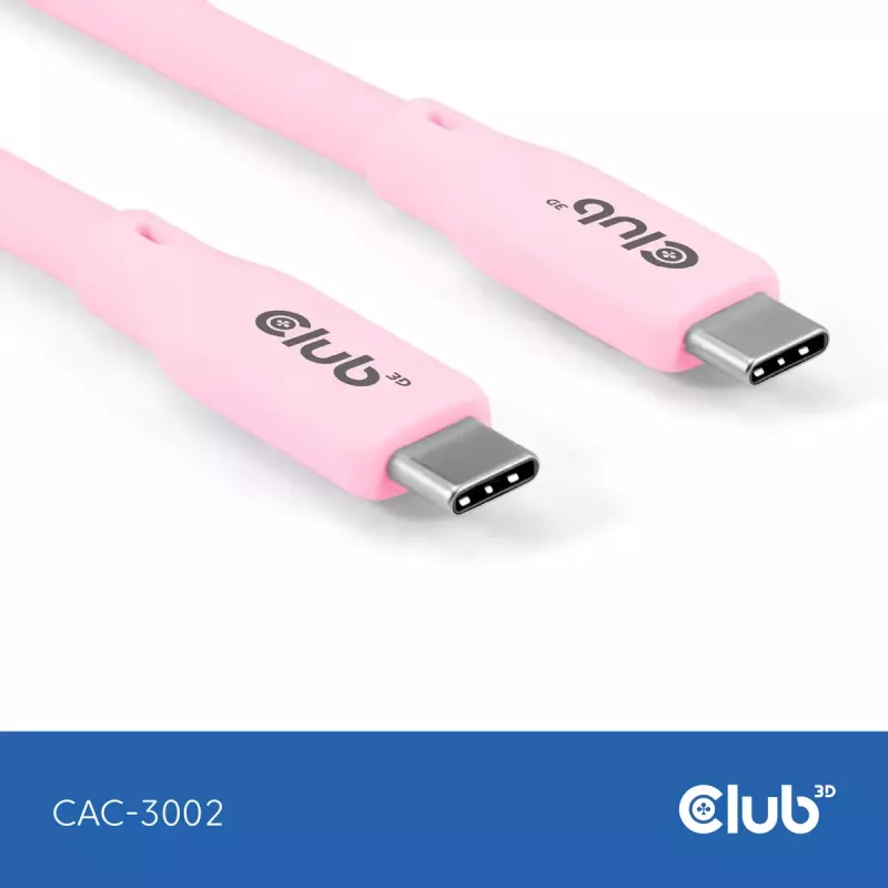 USB-C-Kabel CLUB3D CAC-3002 2m USB4 Gen 3x2 Pink