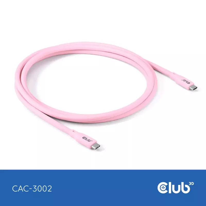 USB-C-Kabel CLUB3D CAC-3002 2m USB4 Gen 3x2 Pink
