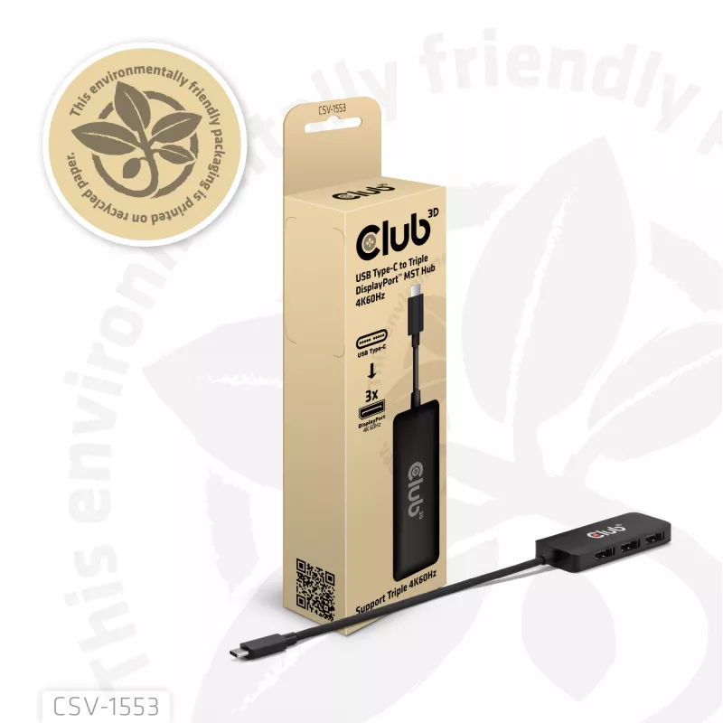 CLUB3D USB-C® auf Triple DisplayPort™ 4K60Hz