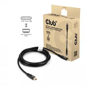 CLUB3D CAC-1561 DisplayPort-Kabel 2 m Mini DisplayPort USB Type-C Schwarz