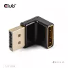 Adapter club 3D DisplayPort Stecker auf DisplayPort 1.4 Buchse 90° abgewinkelt, unterstützt 4K@120Hz