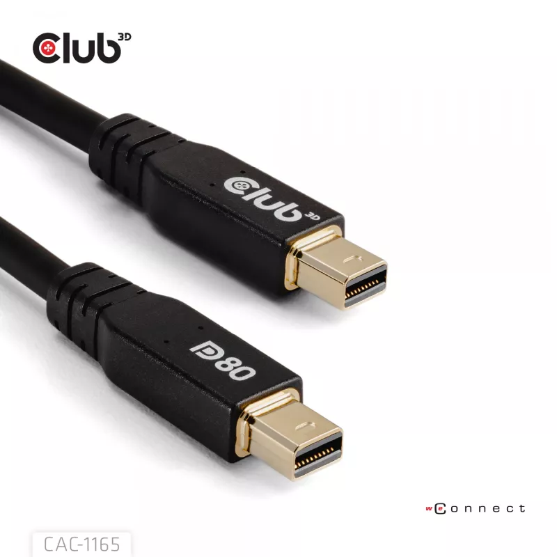 CLUB3D MiniDisplayPort™ auf MiniDisplayPort bidirektionales VESA DP80 zertifiziertes Kabel M/M 1m/3,28ft