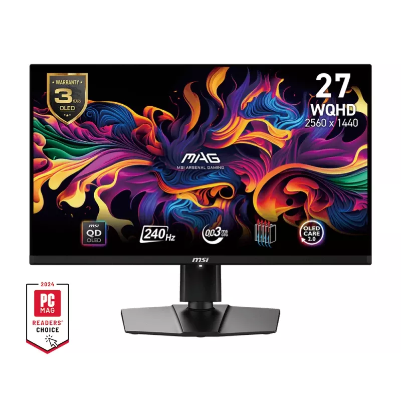 MSI MAG 271QPXDE QD-OLED E2 Computer-Monitor 67,3 cm (26,5 Zoll) 2560 x 1440 Pixel Wide Quad HD Schwarz