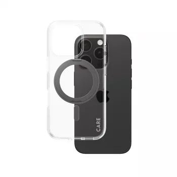 PanzerGlass CARE™ by ® Case Transparent mit schwarzem Kickstand & MagSafe iPhone 16 Pro