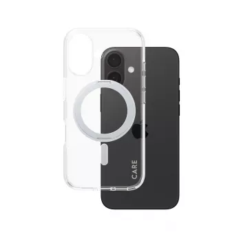 PanzerGlass CARE™ by ® Case Transparent mit silbernem Kickstand & MagSafe iPhone 16
