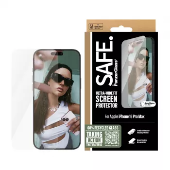 PanzerGlass SAFE. by ® Displayschutzfolie iPhone 16 Pro Max | Ultra-Wide Fit