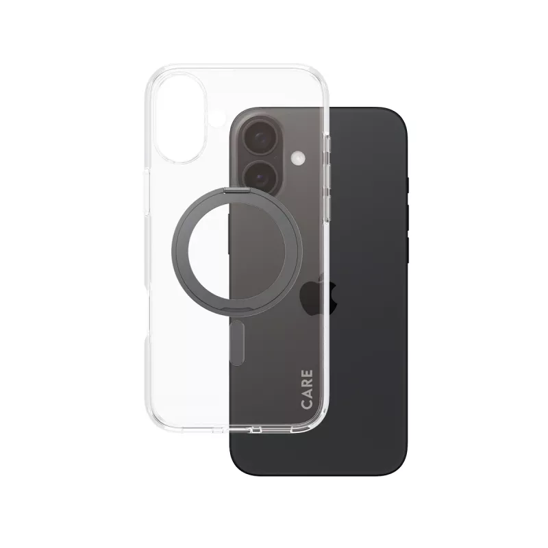 PanzerGlass CARE™ by ® Case Transparent mit schwarzem Kickstand & MagSafe iPhone 16 Plus