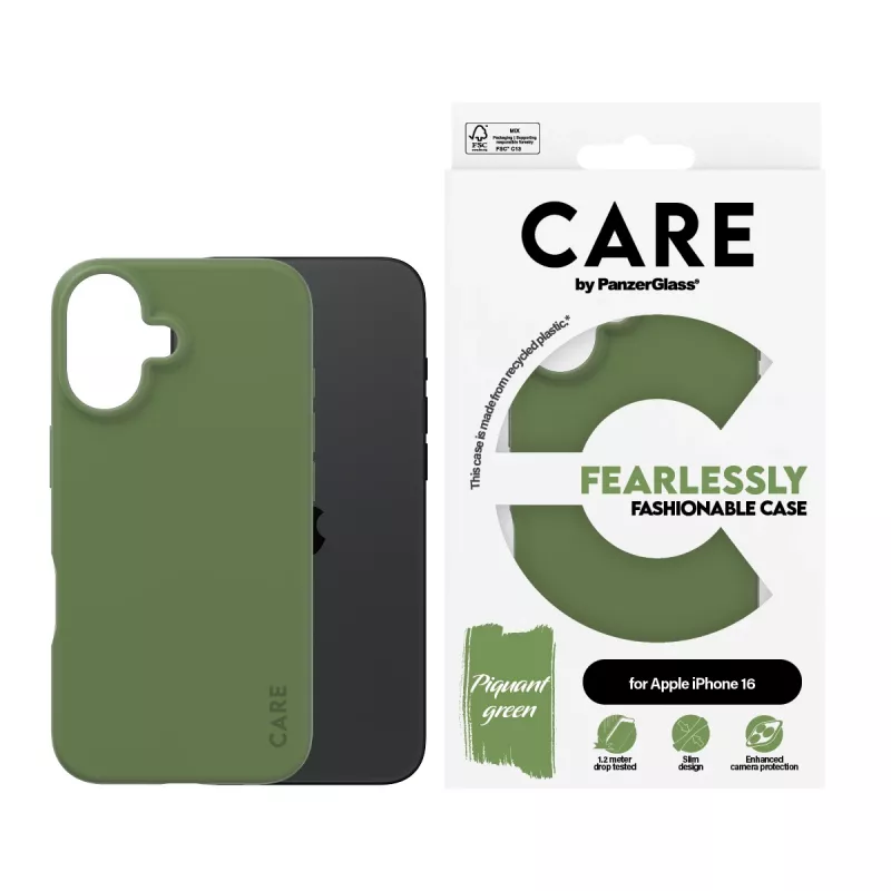 PanzerGlass CARE™ by ® Hülle Grün iPhone 16