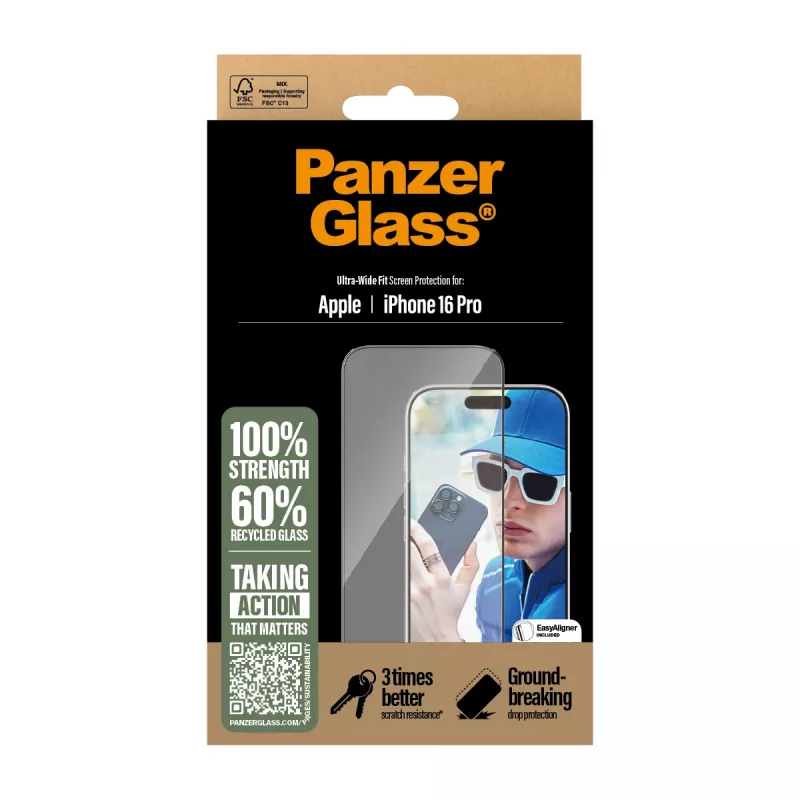 PanzerGlass ® Displayschutzfolie iPhone 16 Pro | Ultra-Wide Fit