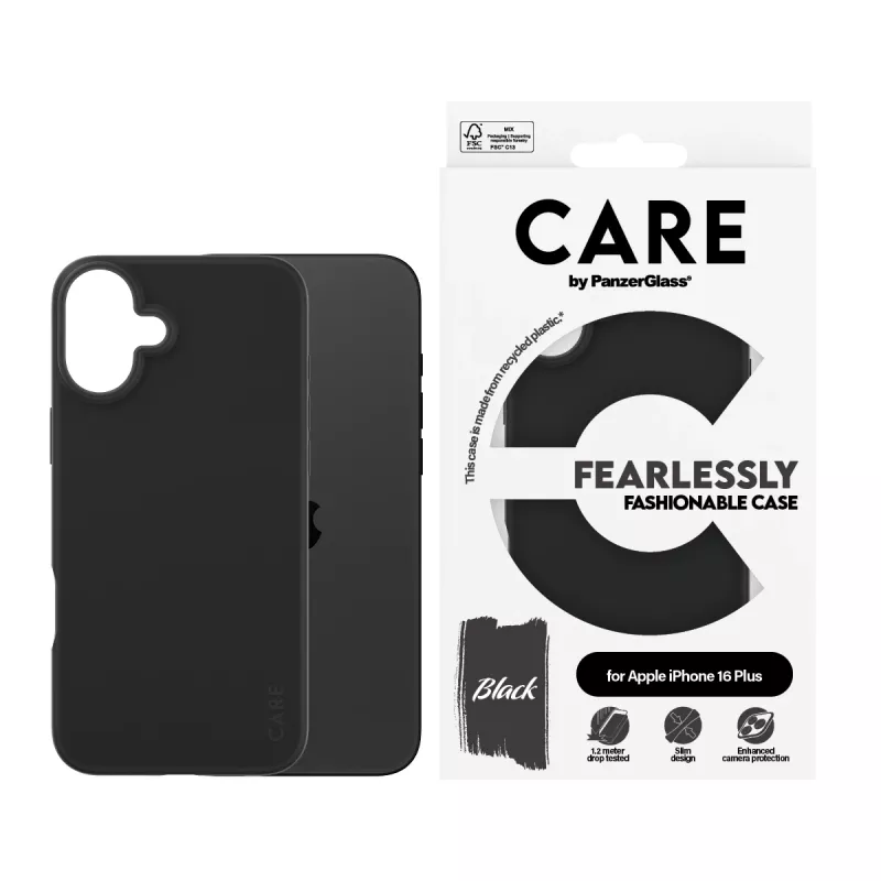 PanzerGlass CARE™ by ® Hülle Schwarz iPhone 16 Plus
