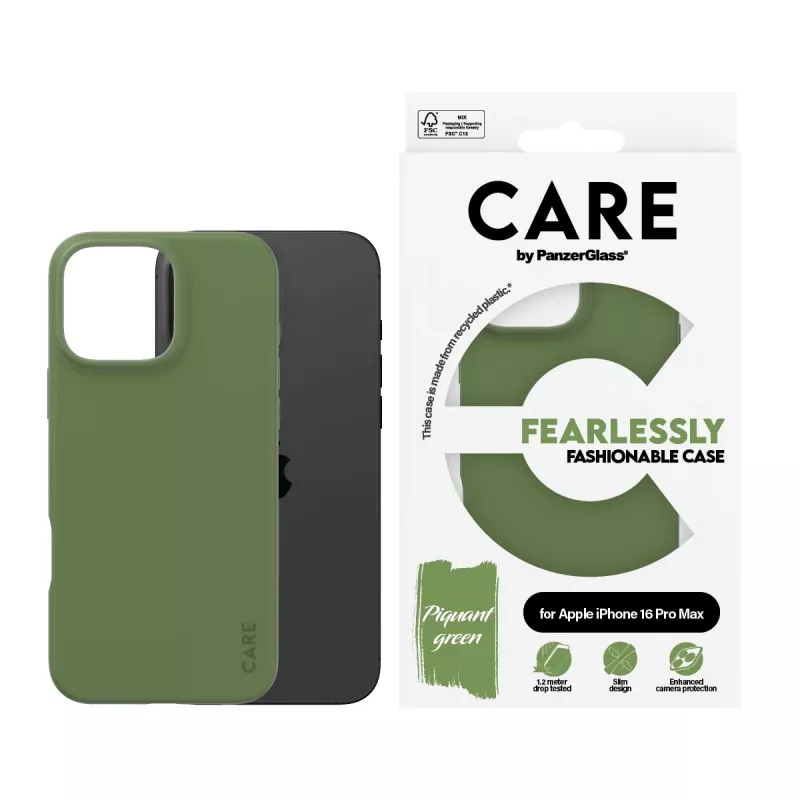 Cover PanzerGlass CARE by ® modische Hülle Grün iPhone 16 Pro Max
