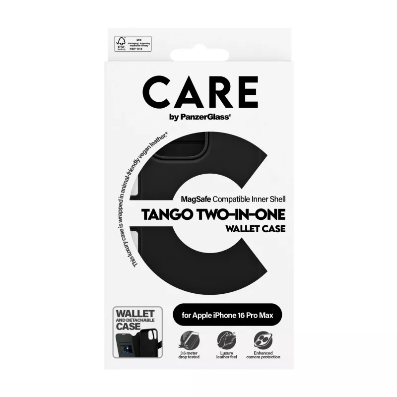 PanzerGlass CARE™ by ® Tango 2-in-1 Wallet Case w. MagSafe iPhone 16 Pro Max