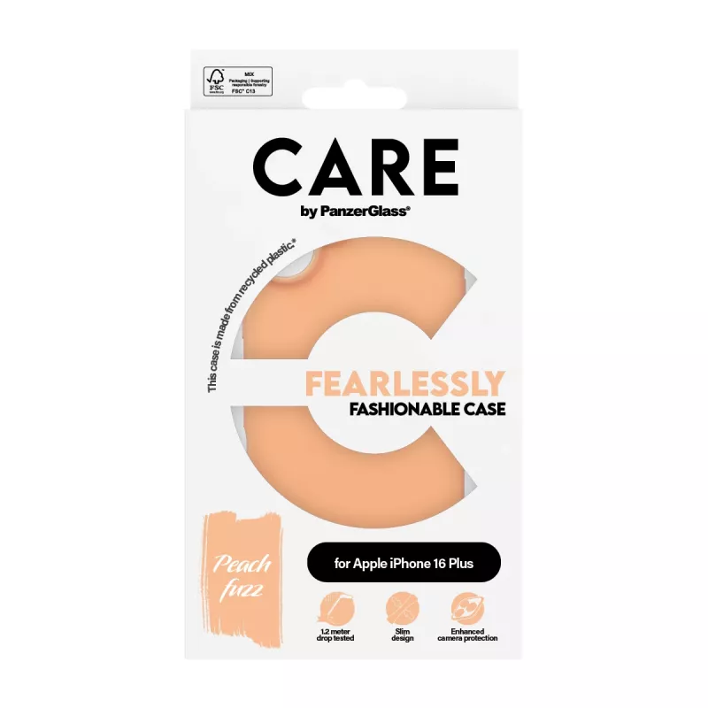Cover PanzerGlass CARE by modische Hülle Peachy iPhone 16 Plus Transparent