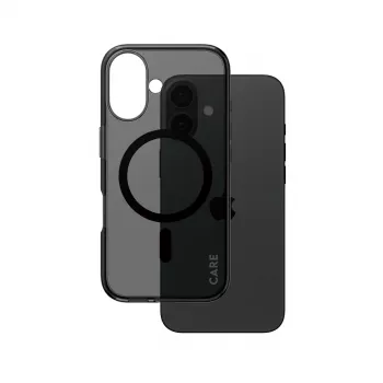 PanzerGlass CARE™ by ® Urban Combat Case Smokey w. Schwarz MagSafe iPhone 16