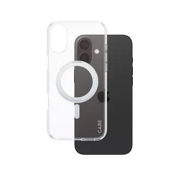 PanzerGlass CARE™ by ® transparente Hülle mit silbernem Kickstand & MagSafe iPhone 16 Plus