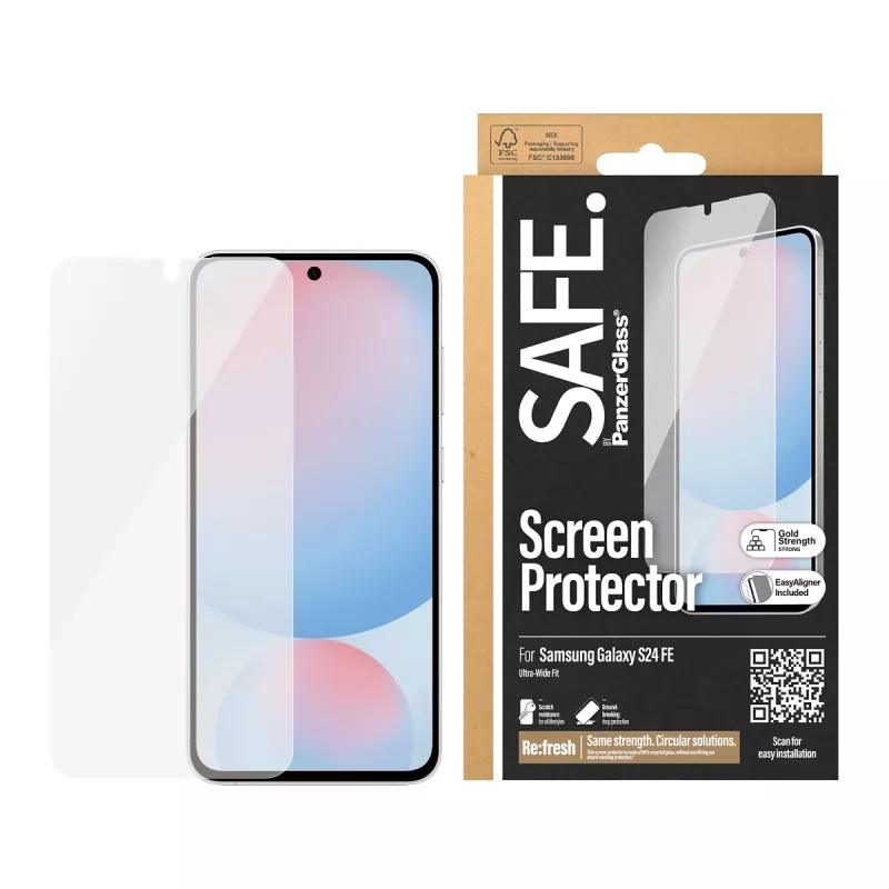PanzerGlass SAFE. by ® Displayschutzfolie Samsung Galaxy S24 FE | Ultra-Wide Fit mit EasyAligner