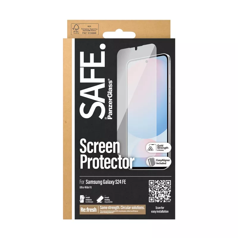 PanzerGlass SAFE. by ® Displayschutzfolie Samsung Galaxy S24 FE | Ultra-Wide Fit mit EasyAligner
