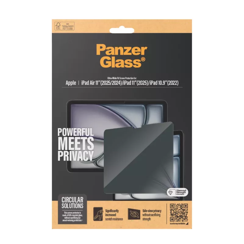 PanzerGlass ® Blickschutzfolie iPad Air 11'' (2024-2025) | iPad 11 Zoll (2025) | iPad 10,9'' (2022) | Ultra-Wide Fit