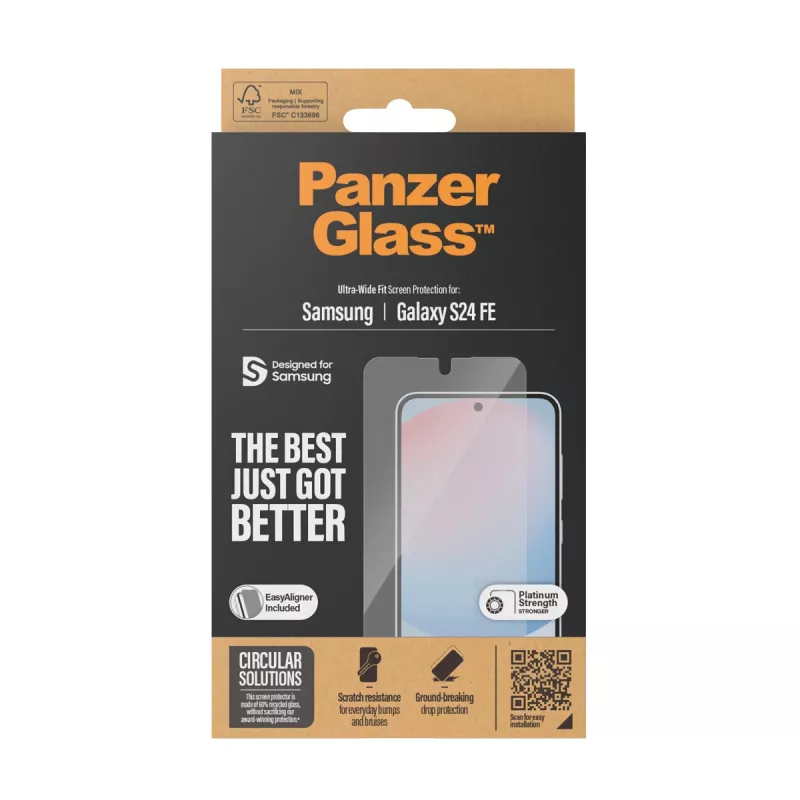 PanzerGlass® Displayschutzfolie Samsung Galaxy S24 FE | Ultra-Wide Fit mit EasyAligner