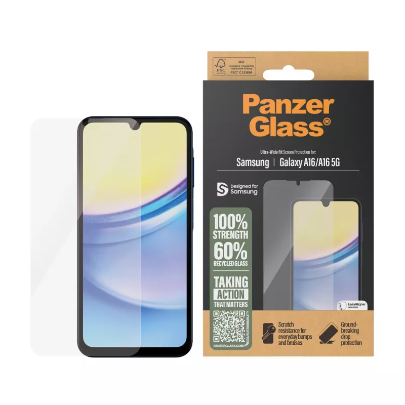 PanzerGlass ® Displayschutzfolie Samsung Galaxy A16 | A16 5G | Ultra-Wide Fit mit EasyAligner