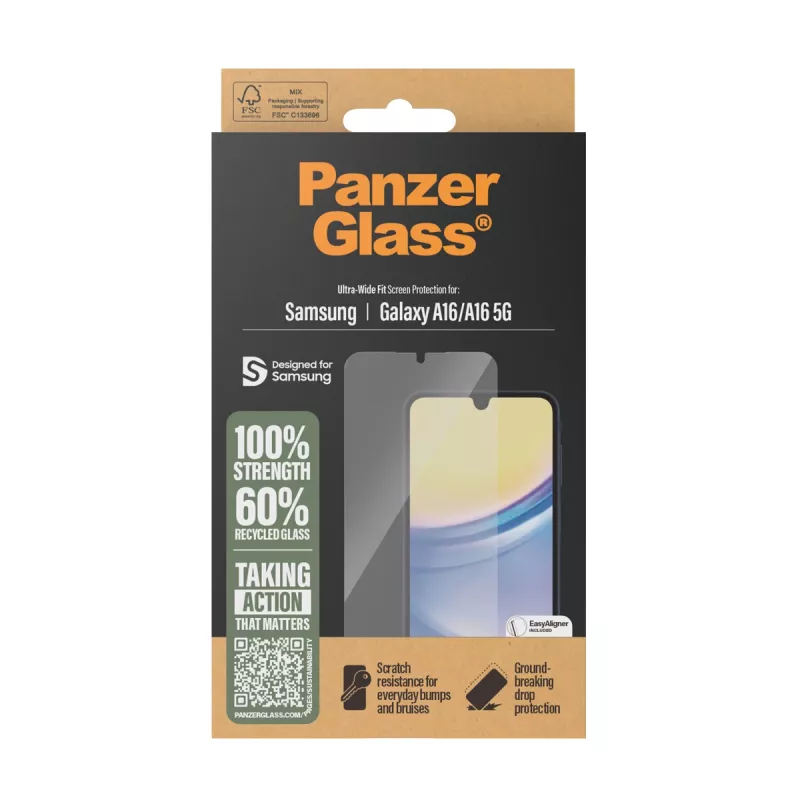 PanzerGlass ® Displayschutzfolie Samsung Galaxy A16 | A16 5G | Ultra-Wide Fit mit EasyAligner
