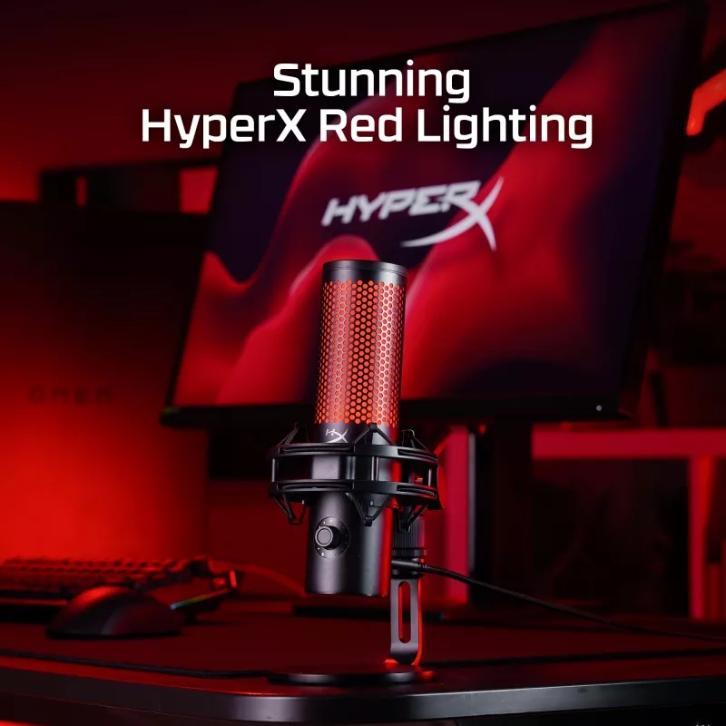 HyperX QuadCast 2 - USB-Mikrofon (Schwarz), Podcast-Mikrofon, -7,5 dB, 20 – 20000 Hz, 0,05 %, 32 Ω, 24 Bit