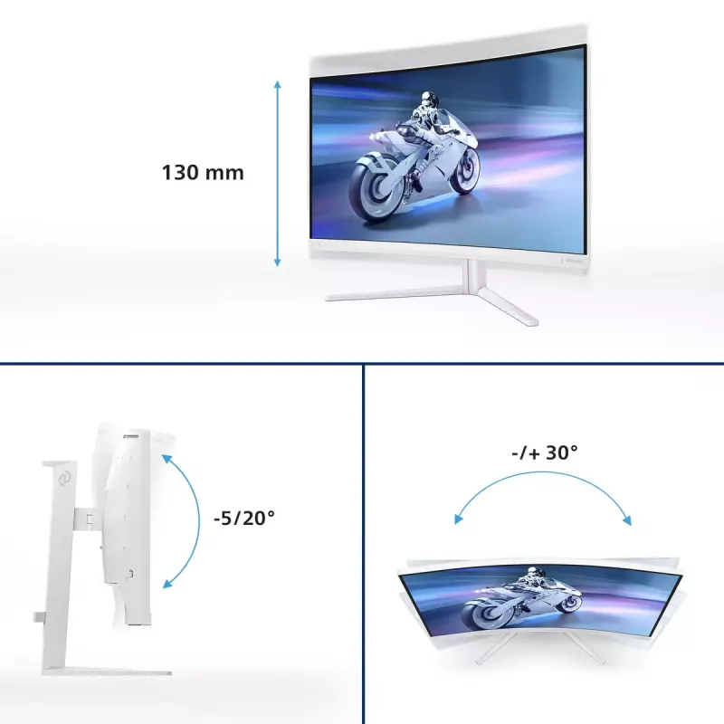 Philips Evnia 5000 27M2C5501/00 Computer-Monitor 68,6 cm (27 Zoll) 2560 x 1440 Pixel Quad HD LCD Weiß