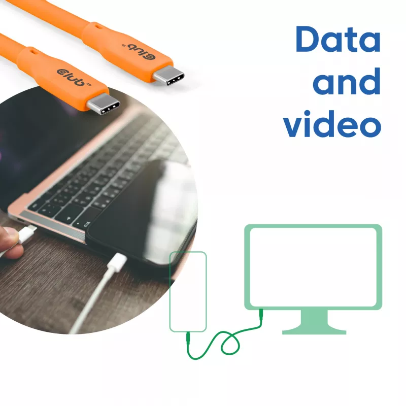 CLUB3D Kabel / Adapter USB-Kabel USB4 Gen 2x2 2 m USB C Orange