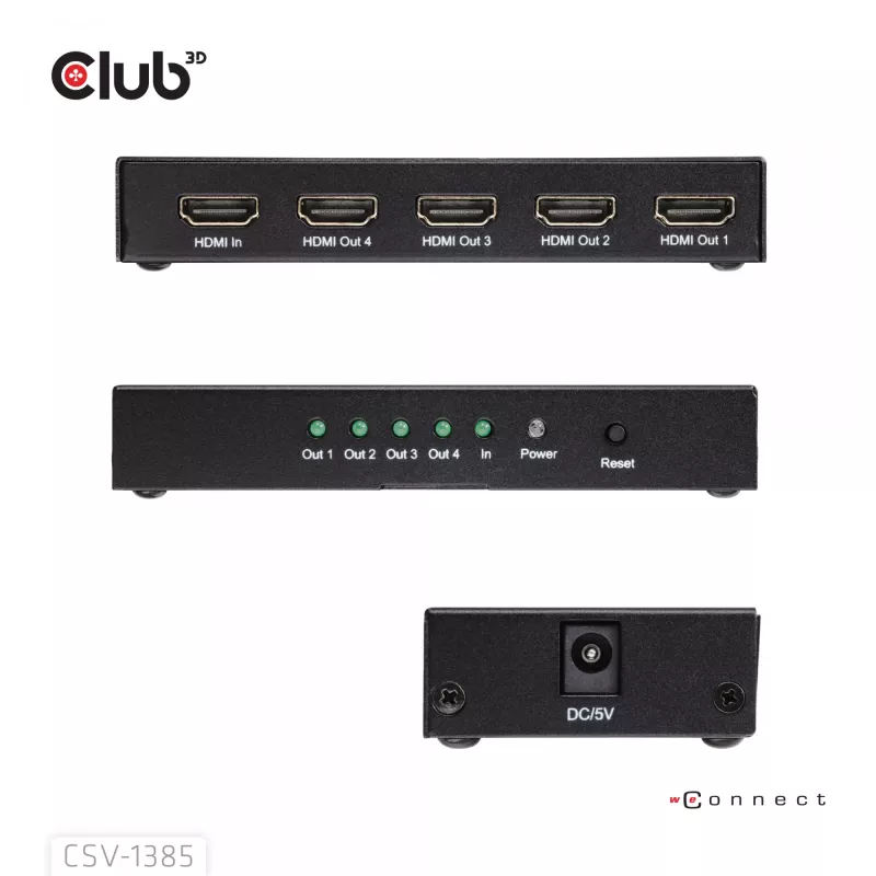 CLUB3D 1 zu 4 HDMI™ Splitter 4K120Hz