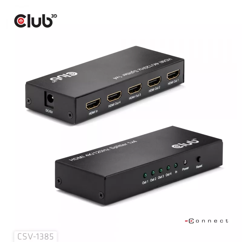 CLUB3D 1 zu 4 HDMI™ Splitter 4K120Hz