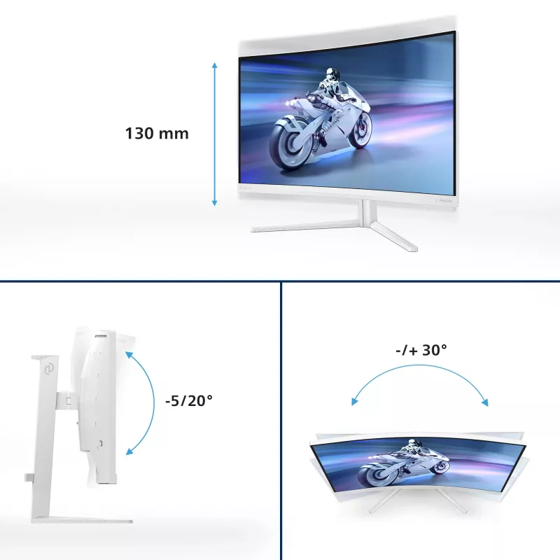Philips Evnia 5000 32M2C5501/00 Computer-Monitor 80 cm (31,5 Zoll) 2560 x 1440 Pixel Quad HD LCD Weiß