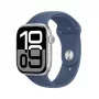 APPLE Watch Series 10 GPS + Cellular 46mm Silber Aluminiumgehäuse mit Denim Sportarmband - M/L