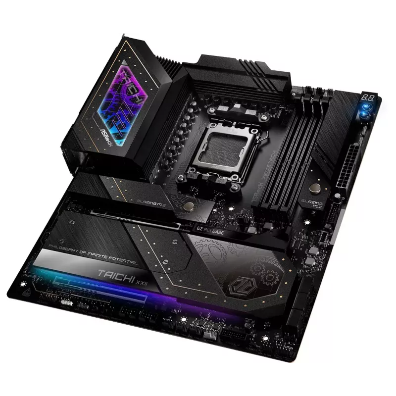 Mainboard ASRock X870E Taichi — AMD X870E, Socket AM5, Extended ATX, DDR5, 4 DIMM, bis zu 256GB, Wi‑Fi 7, 5Gb LAN