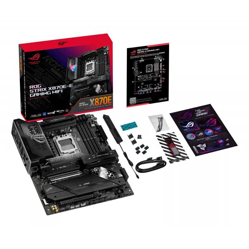 Mainboard ASUS ROG STRIX X870E-E GAMING WIFI ATX, AMD X870E, Socket AM5, DDR5, 4 DIMM, Wi‑Fi 7, Bluetooth 5.4, 5Gb LAN