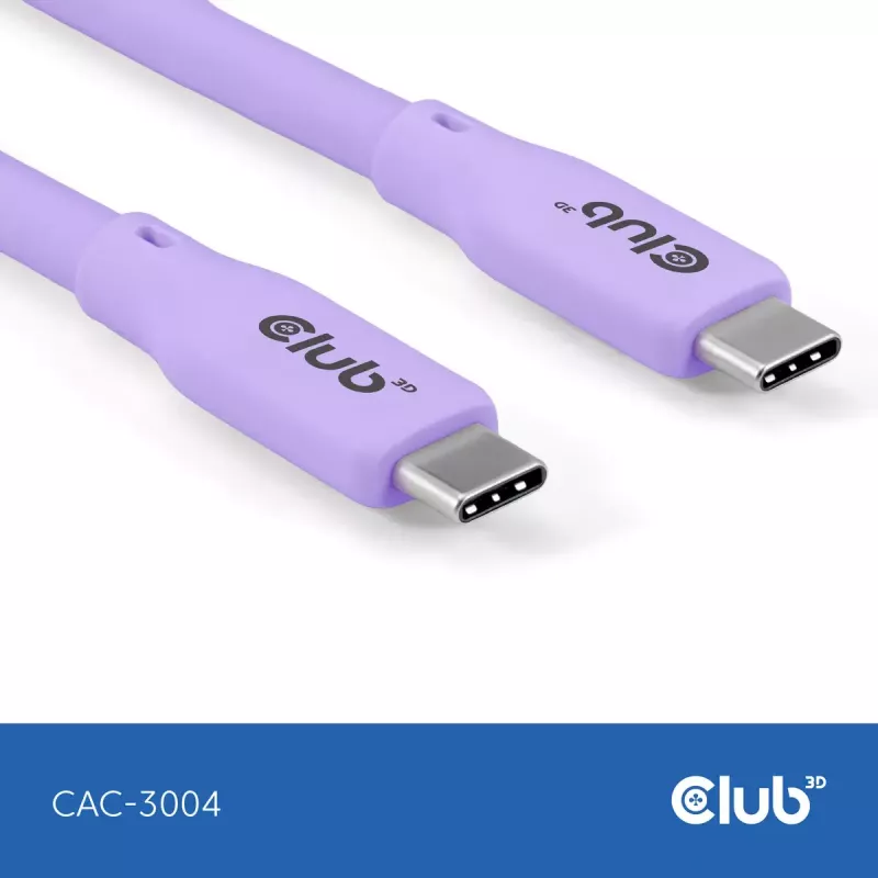 USB-C-Kabel CLUB3D CAC-3004 2m Lila
