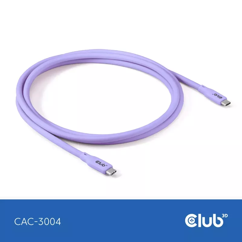 USB-C-Kabel CLUB3D CAC-3004 2m Lila