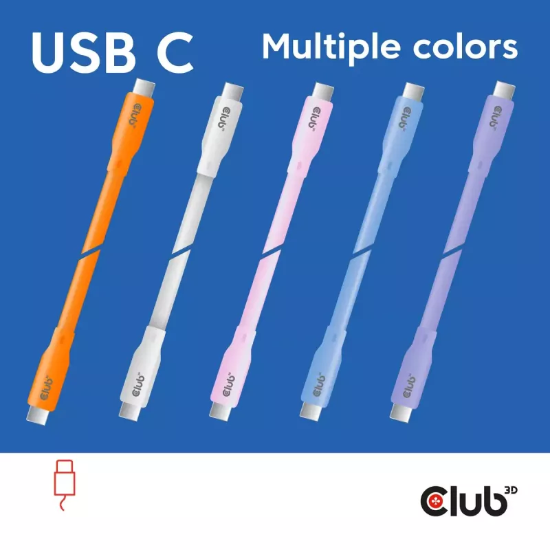 USB-C-Kabel CLUB3D CAC-3004 2m Lila