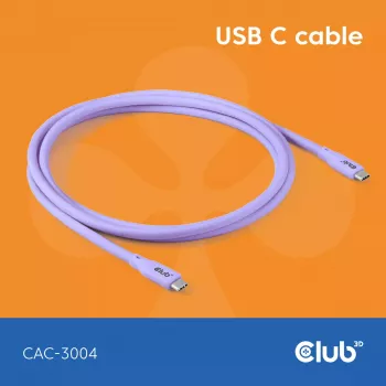 USB-C-Kabel CLUB3D CAC-3004 2m Lila