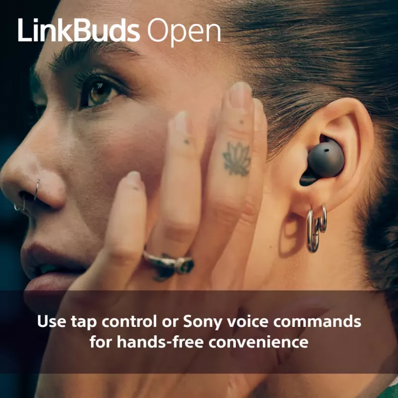 Headset Sony LinkBuds Open WFL910B — kabellos Bluetooth In-Ear, 20–20.000 Hz, 10 m Reichweite, 63 g, schwarz