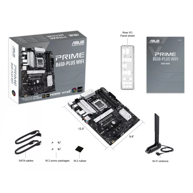 Motherboard ASUS PRIME B650-PLUS WIFI ATX — AMD B650, Sockel AM5, DDR5, 4 DIMM, 192 GB, Wi‑Fi 6E, 2,5Gb LAN