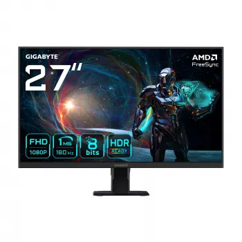 GIGABYTE GS27FA 27 Zoll FHD Gaming-Monitor – 1920 x 1080, 180 Hz, 1 ms, 300 cd/m², FreeSync, HDR-fähig, HDMI 2.0