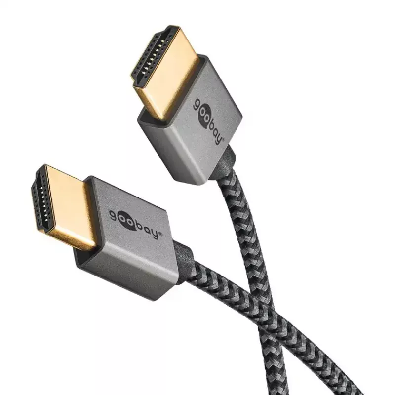 Goobay HDMI-Kabel 2m Typ A Stecker–Stecker 18 Gbit/s Grau