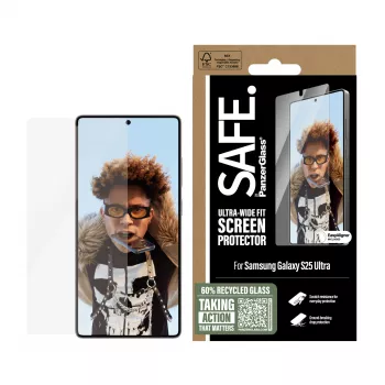 PanzerGlass SAFE. by ® Screen Protector Samsung Galaxy S25 Ultra | Ultra-Wide Fit mit EasyAligner